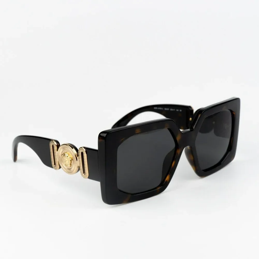 NEW Versace VE4478U 108/87 Havana Dark Grey Square Women Sunglasses